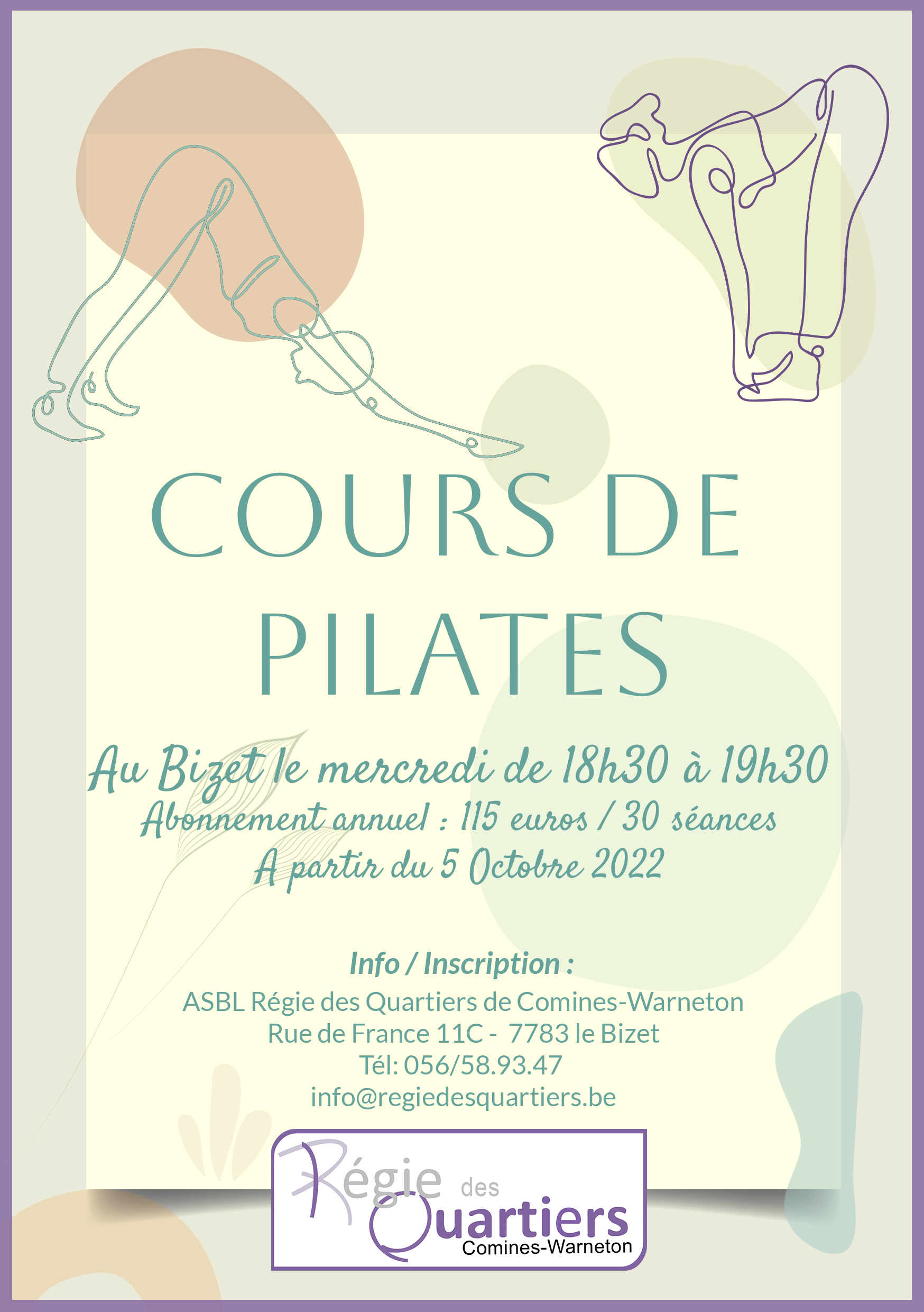 Nouveau à la Régie des quartiers au Bizet – Cours de Sophrologie et  Cours de Pilates