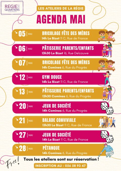Activité du mois de Mai